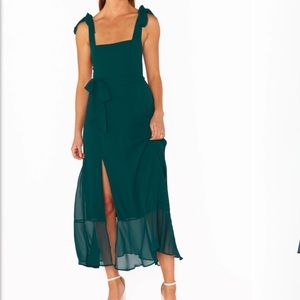 Show me your mumu Green Claire Midi Dress ~ Emerald Chiffon